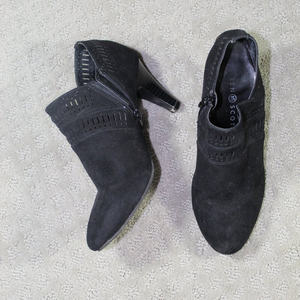KAREN SCOTT Womens Black Padded Marius Round Toe Stacked Heel Booties 6.5 M